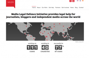 La home page di MLDI www.mediadefence.org