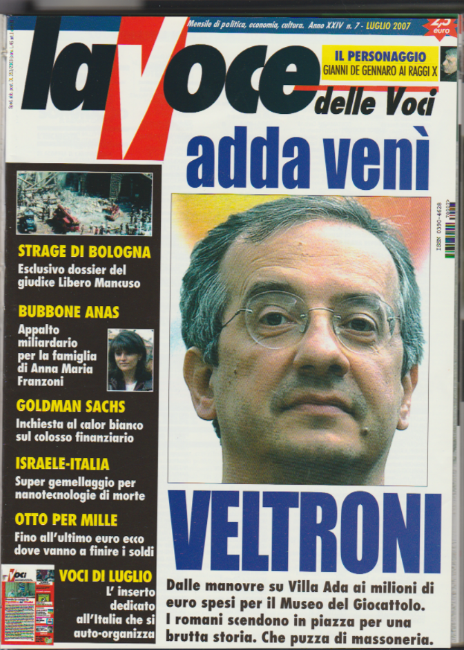La copertina della Voce di febbraio 2007 e, nell'altra foto, quella del 2005