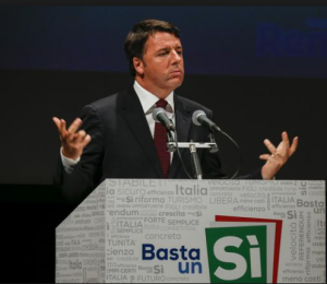 Il premier Matteo Renzi. In apertura Ferdinando Imposimato