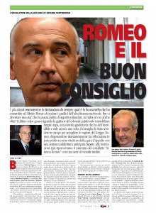 La prima pagina dell'inchiesta pubblicata dalla Voce a novembre 2013. In apertura le due copertine a confronto: la Voce 4 anni fa e l'Espresso, oggi