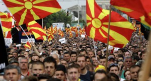 Manifestazioni popolari in Macedonia